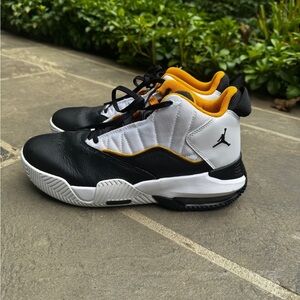 Jordan Stay Loyal Kids' Black, White, and Yellow Sneakers, Size 6.5Y